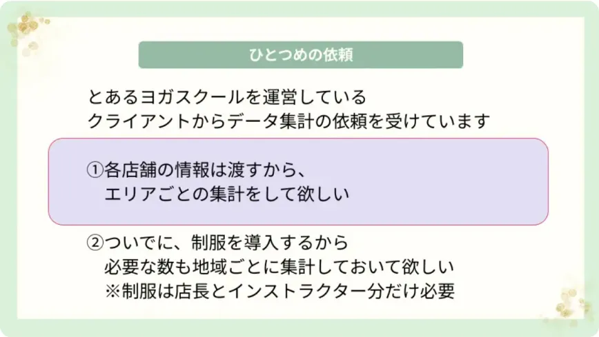 ひとつめの依頼